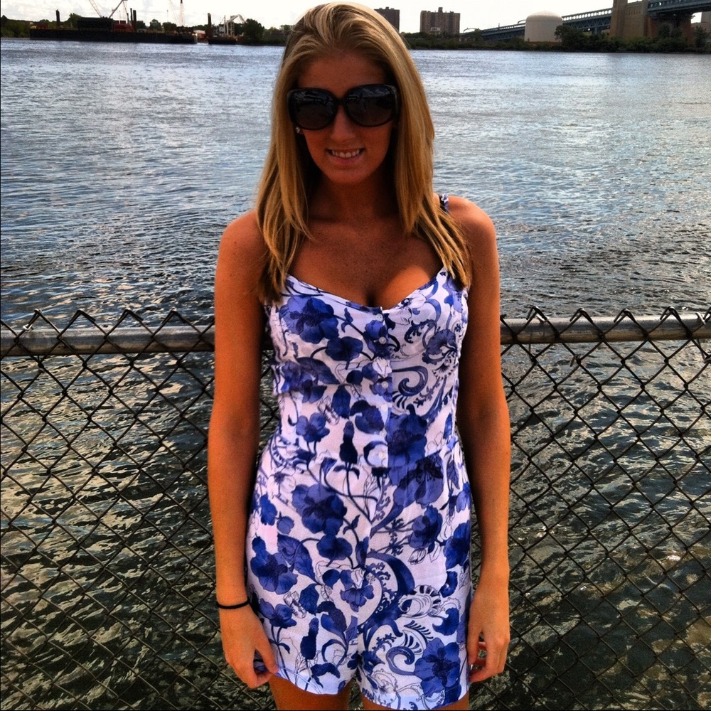 Blue and white romper from H&M